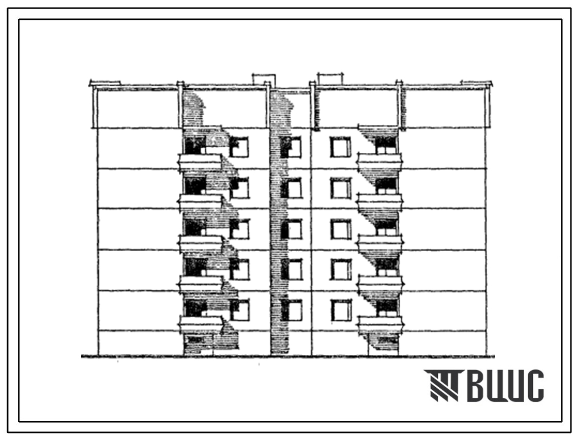 Типовой проект 120-020.2 Блок-секция 5-этажная 20-квартирная с торцевыми стенами 2Б-2Б-2Б-3Б. Для городского строительства в Литовской ССР