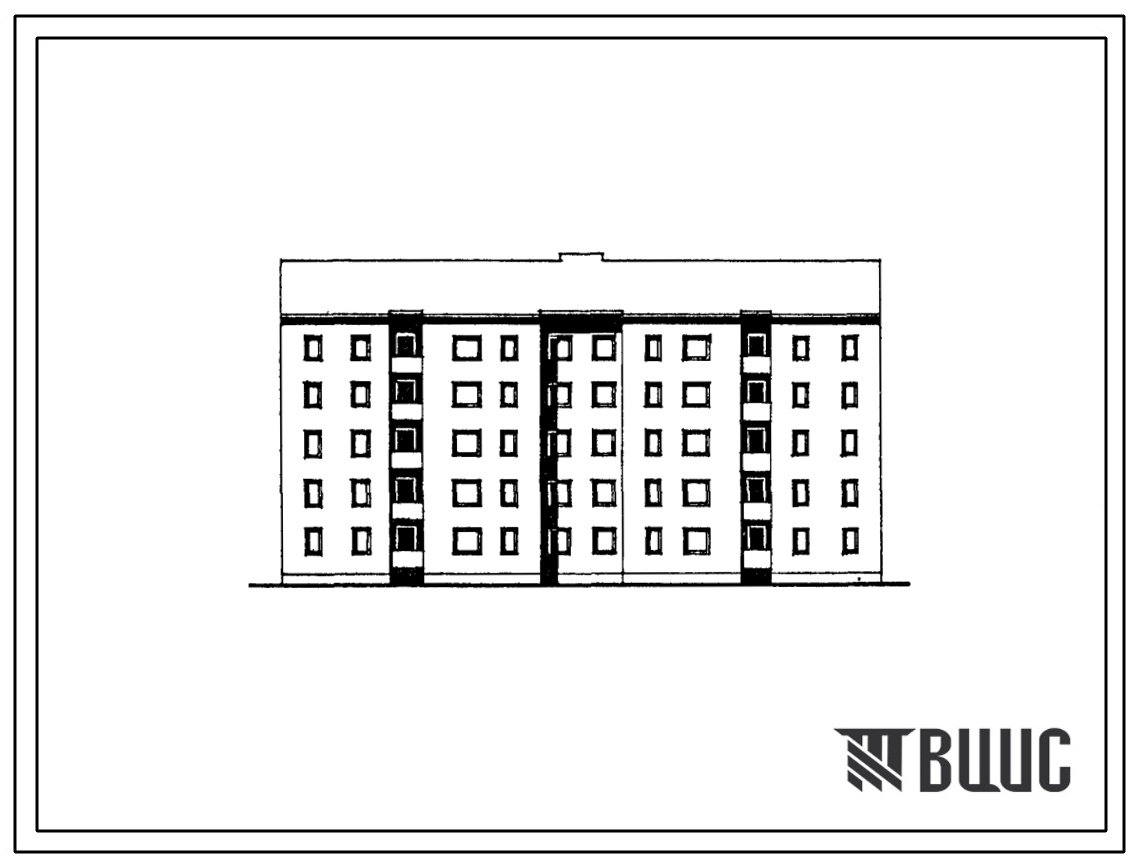 Типовой проект 114-095с.85 Пятиэтажная блок-секция двухсекционная рядовая торцевая на 30 квартир. Для строительства в городах и поселках городского типа