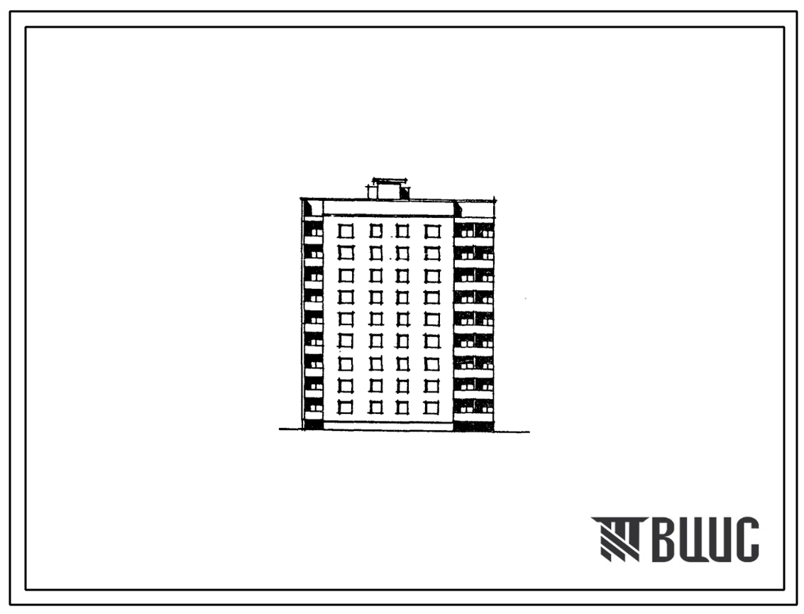 Типовой проект 89-0114.86 9-этажная угловая блок-секция 2Б.3Б.3Б.4Б на 36 квартир (правая)