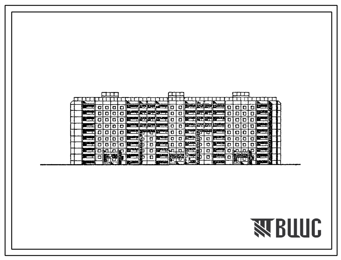 Типовой проект 111-101-19 Трехсекционный 9-этажный крупнопанельный жилой дом на 105 квартир