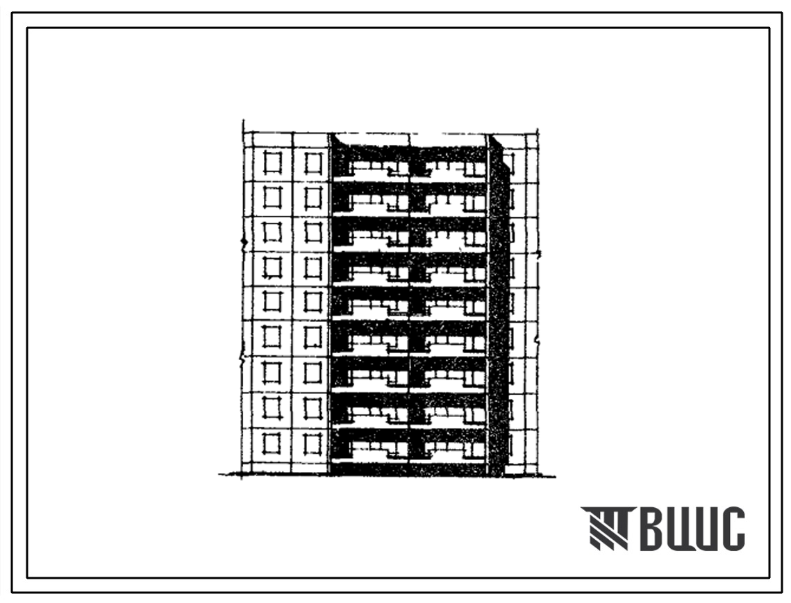 Типовой проект 141-04 9-этажная 36-квартирная (однокомнатных 1Б-9, двухкомнатных 2Б-18, трехкомнатных 3А-9) рядовая-торцевая блок-секция. Для строительства в 1В, 2В климатических подрайонах