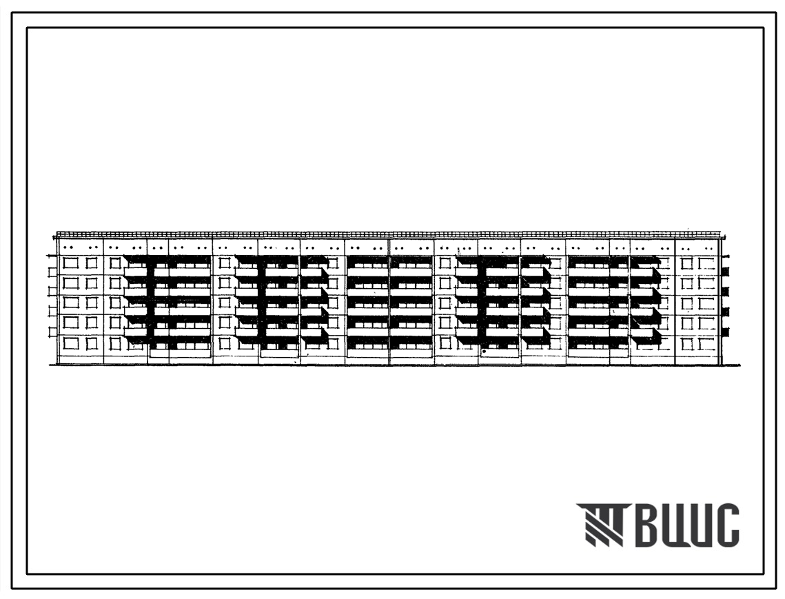 Типовой проект 111-135-29/1 Пятиэтажный шестисекционный жилой дом на 89 квартир широтной ориентации.