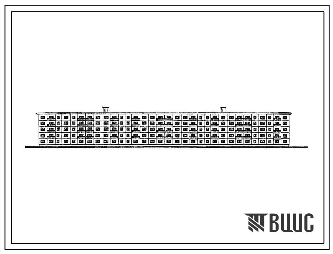 Типовой проект 1-480А-34 Пятиэтажный шестисекционный крупнопанельный жилой дом на 90 квартир.