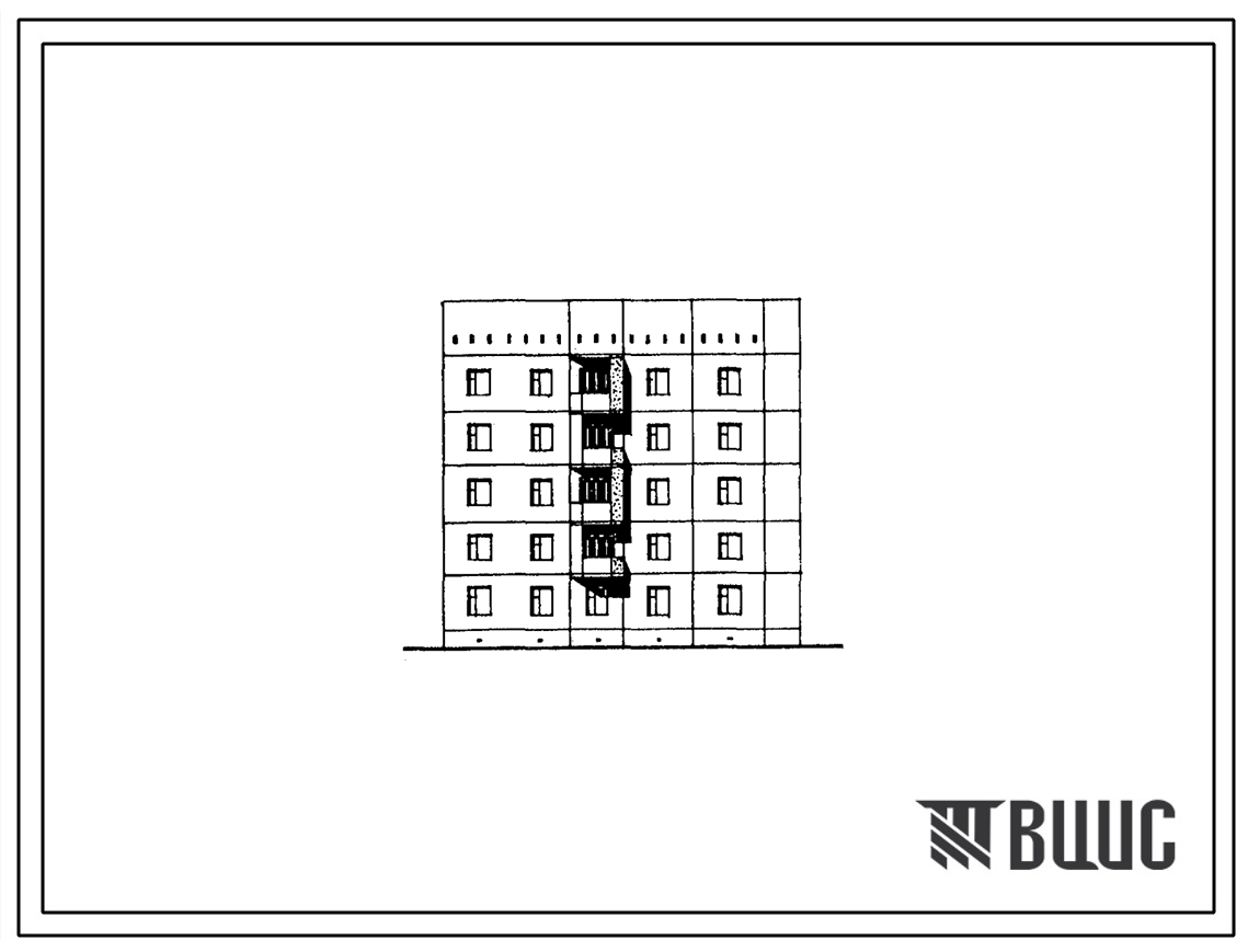 Типовой проект 148-046сп.85 Пятиэтажная блок-секция торцевая правая на 15 квартир