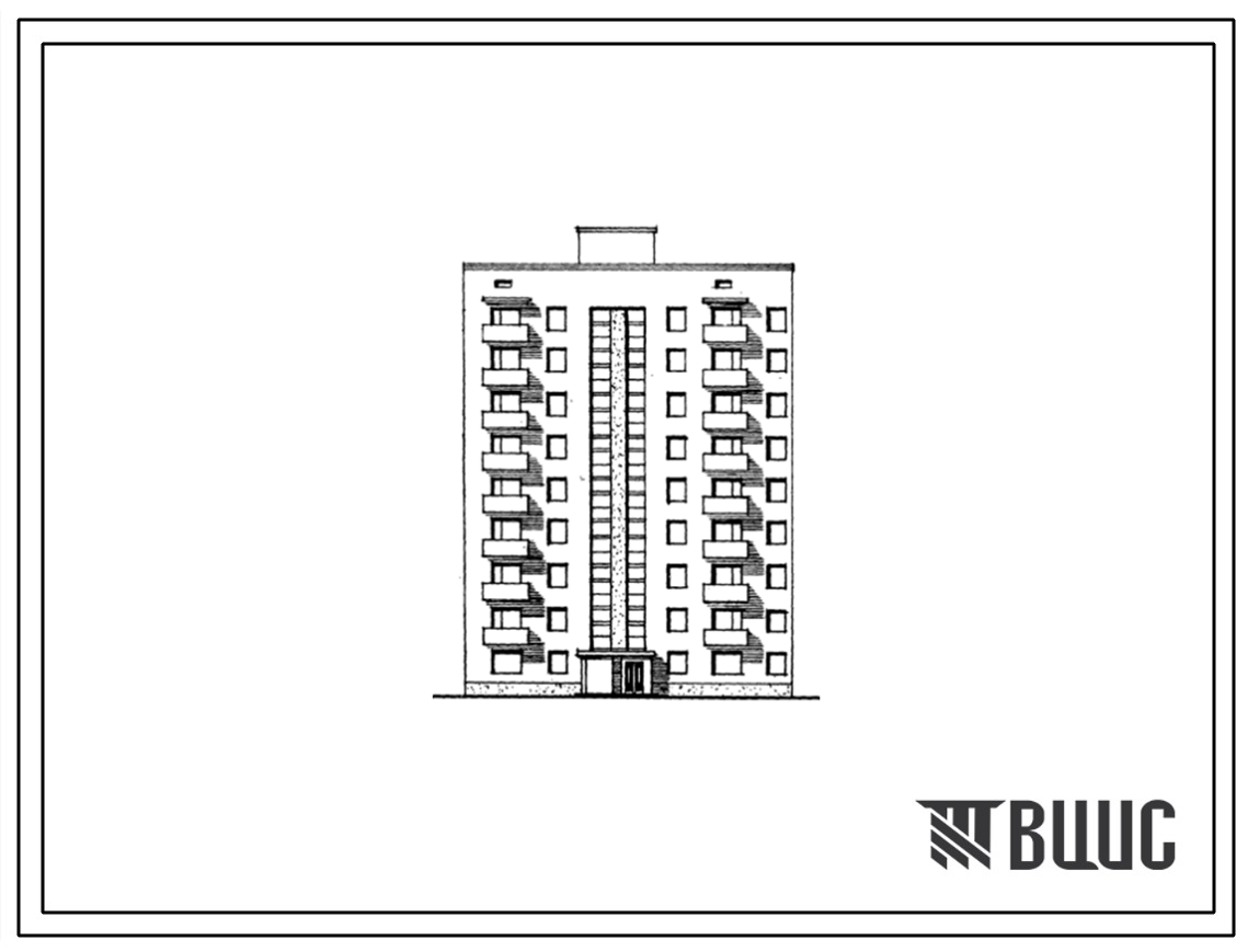 Типовой проект 87-091 Девятиэтажная блок-секция рядовая (торцевая) на 36 квартир (однокомнатных 1Б-9, двухкомнатных 2Б-19, трехкомнатных 3А-8). Для строительства во 2В, 3Б и 3В климатических подрайонах Украинской ССР на обычных грунтах, на просадочных и н