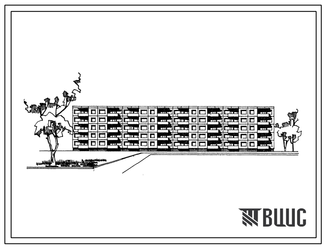 Типовой проект 1-464Ли-54 5-этажный 4-секционный крупнопанельный 100 квартирный жилой дом для малосемейных для строительства во 2 строительно-климатической зоне.