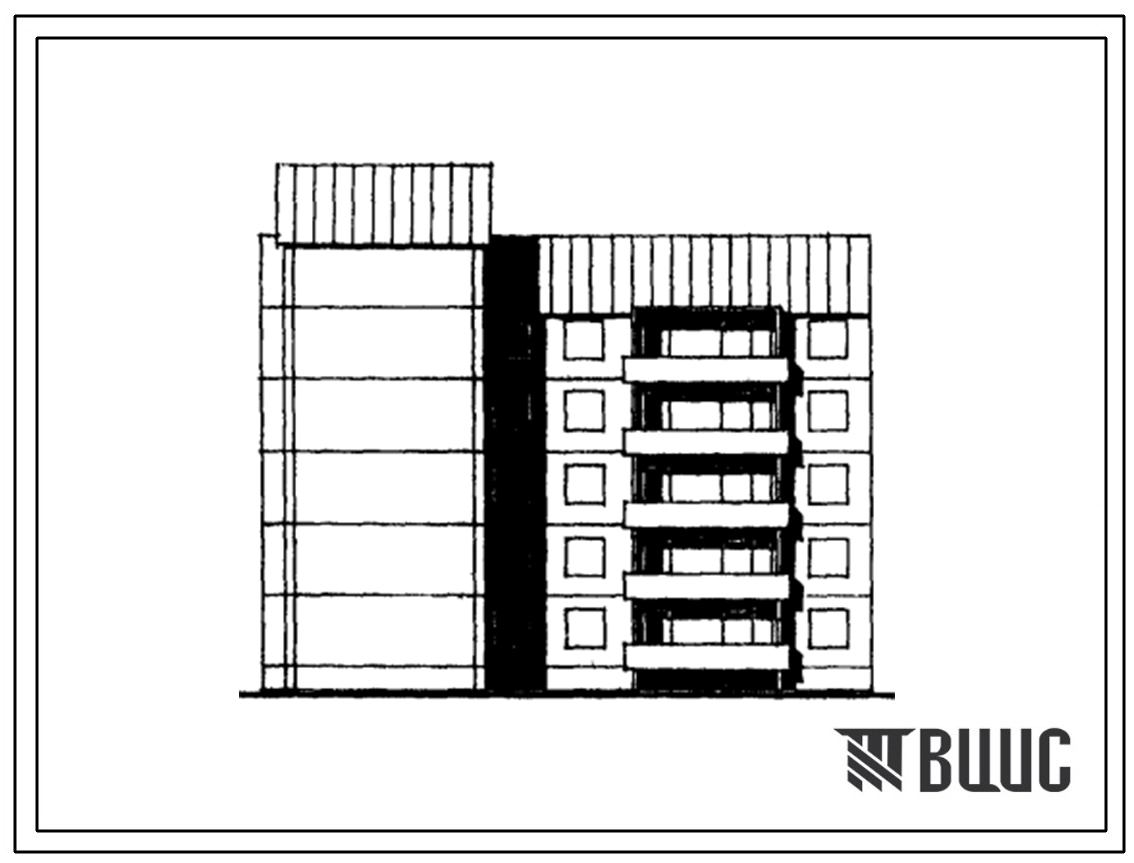 Типовой проект 135-0382с.13.89 5-этажная блок-секция с уширенным торцом левая (с двумя 3-метровыми шагами в лестничной клеике) на 20 квартир 2-2-3-3 для строительства в г. Иркутске