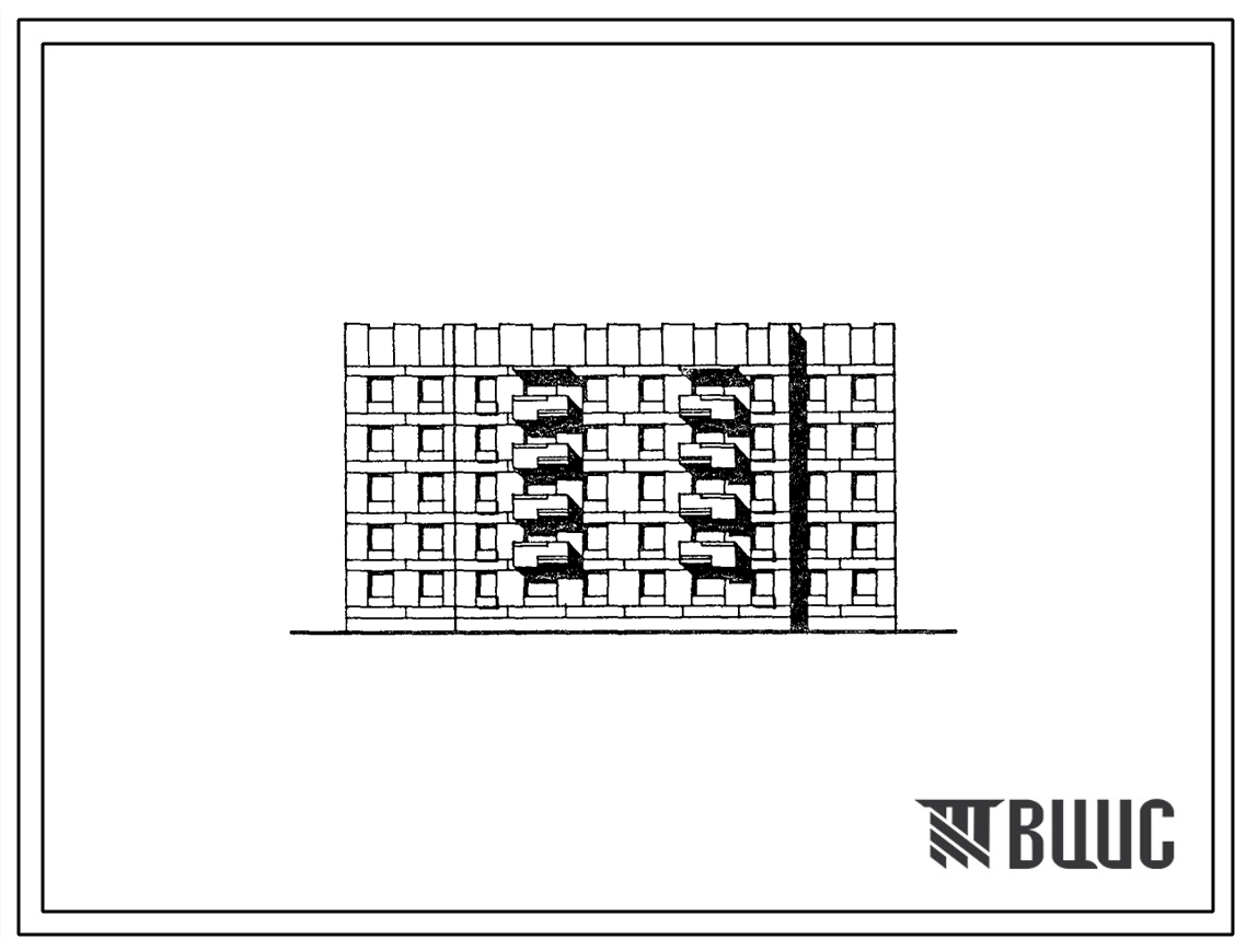 Типовой проект 174-023с.85 Блок-секция 5-этажная 2-секционная 30-квартирная рядовая-торцовая 1Б.2Б.3Б-1Б.2Б.3Б