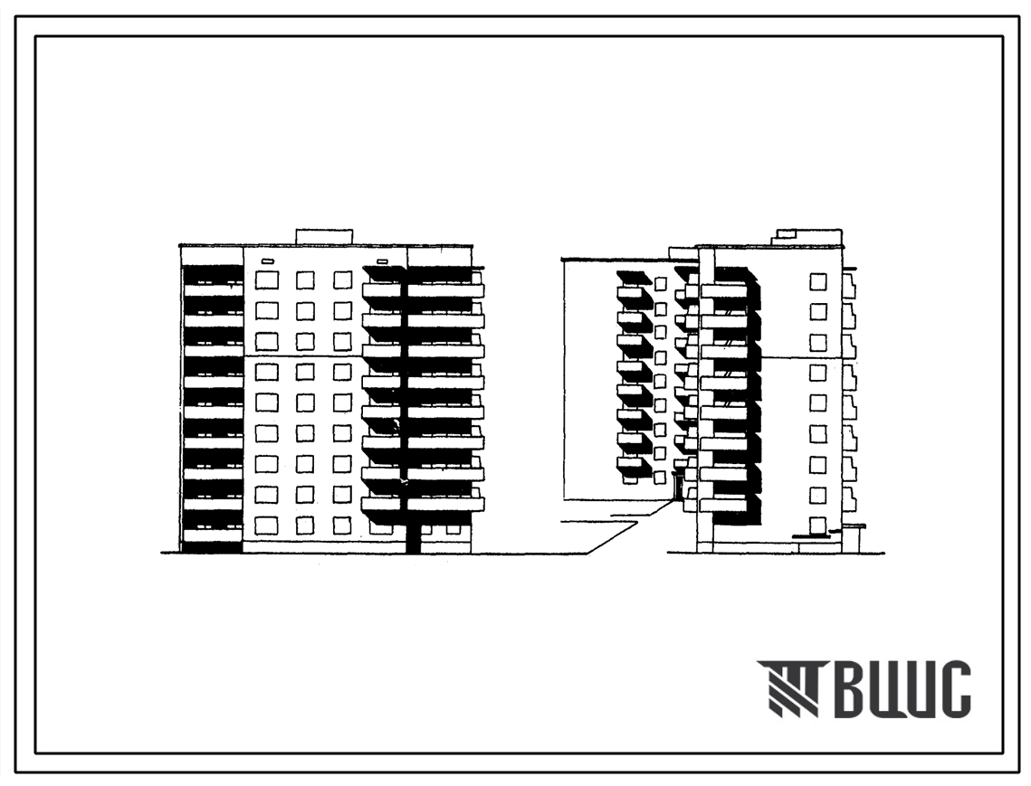 Типовой проект 87-0128/1 Девятиэтажная блок-секция торцевая правая на 36 квартир (однокомнатных 1Б-9, двухкомнатных 2Б-9, трехкомнатных 3Б-9, четырехкомнатных 4Б-9). Для строительства во 2 климатическом районе