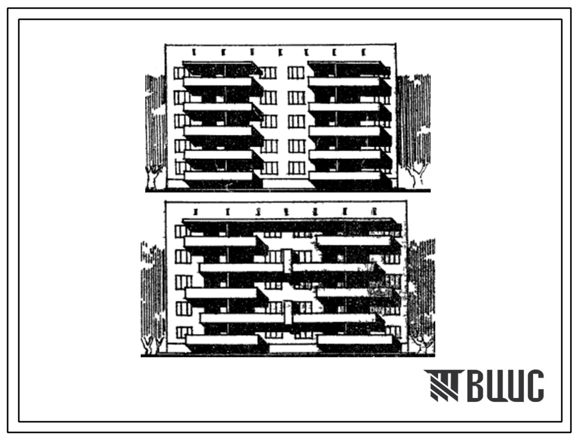 Типовой проект 67-08 Двойная блок-секция рядовая на 20 квартир (двухкомнатных 2Б-10, трехкомнатных 3Б-10). Для строительства в 3Б климатическом подрайоне Украинской ССР.