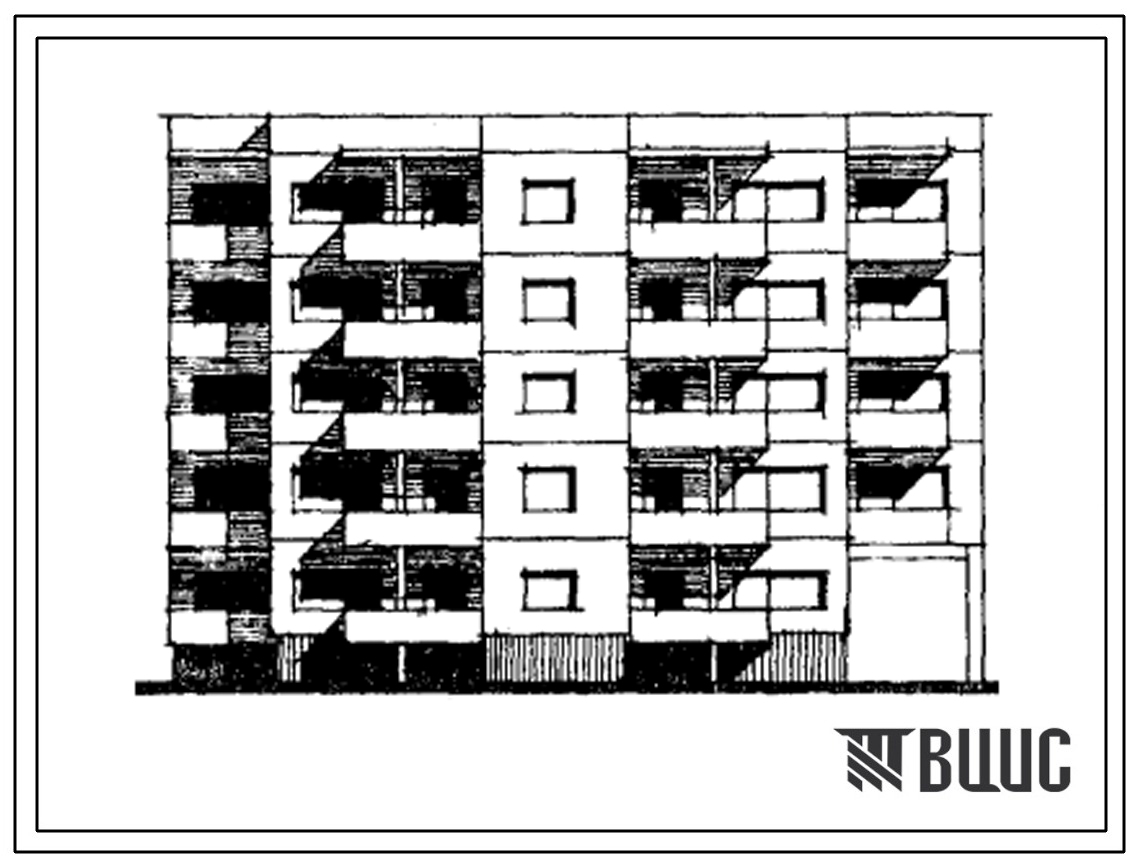 Типовой проект 120В-05/1 Пятиэтажная блок-секция на 20 квартир (однокомнатных 1Б-6, двухкомнатных 2Б-5, трехкомнатных 3-4, 3Б-5). Для строительства во 2В климатическом подрайоне Литовской ССР