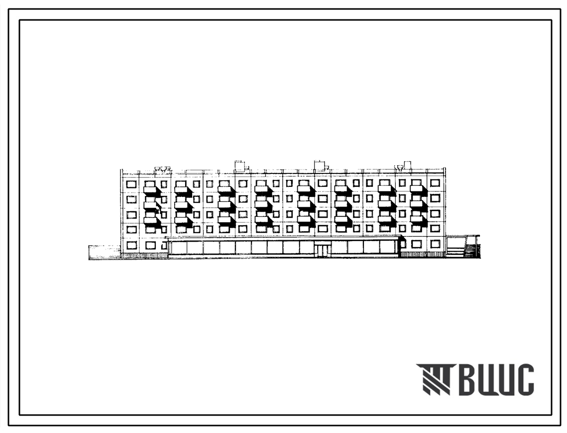 Типовой проект 1-468Д-12 Пятиэтажный четырехсекционный жилой дом на 40 квартир с магазином в первом этаже (однакомнатных-8, двухкомнатных-8, трехкомнатных-16, четырехкомнатных-8), для строительства во 2 строительно-климатической зоне Сибири. Расчетная нар