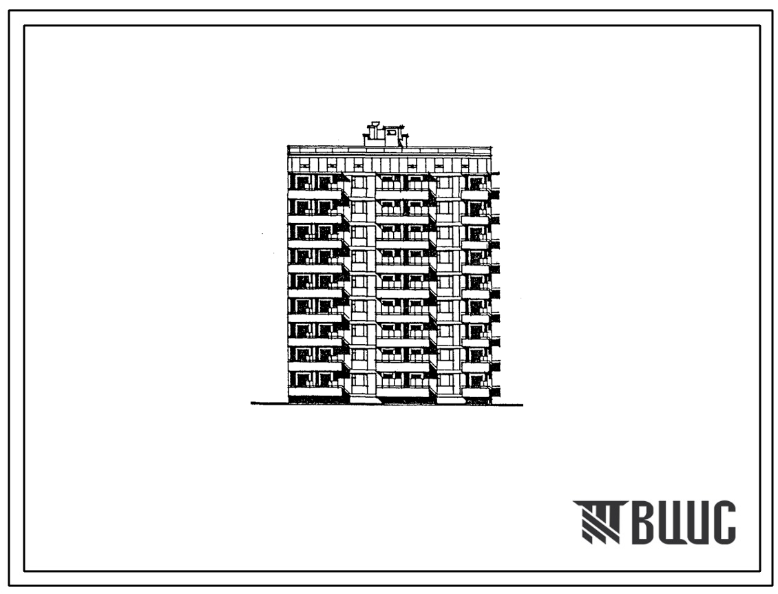 Типовой проект 67-038.87 Девятиэтажная  блок-секция торцовая на 36 квартир 2, 2, 2, 3 (правая)
