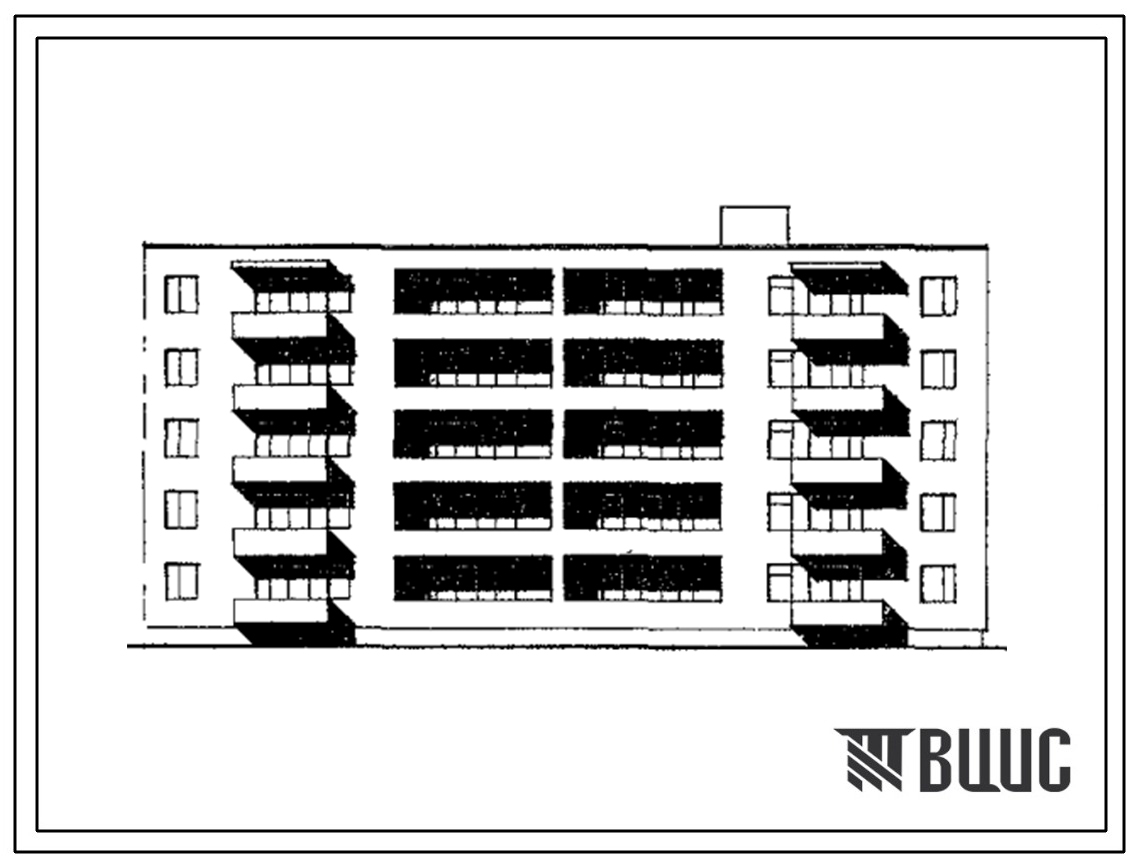 Типовой проект 85-06 5-этажная 30-квартирная торцовая блок-секция правая 1Б.2Б.3А-1Б.2Б.3А