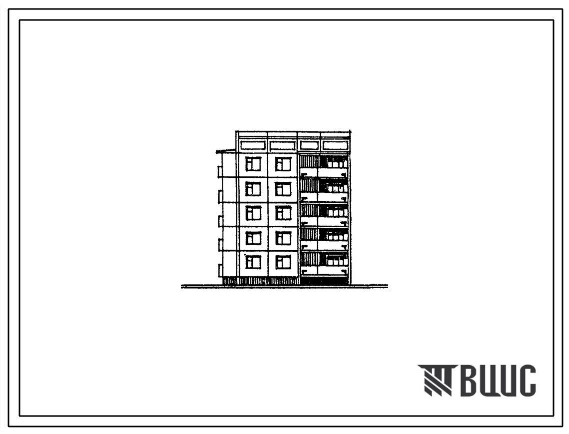 Типовой проект 76-0117с.13.88 Пятиэтажная блок-секция торцевая левая на 15 квартир