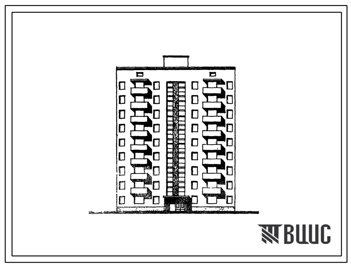 Типовой проект 87-093/1 Девятиэтажная унифицированная блок-секция на 36 квартир с набором квартир (однокомнатных 1Б-10; двухкомнатных 2Б-9; трехкомнатных 3А-8, 3Б-1; четырехкомнатных 4Б-8).