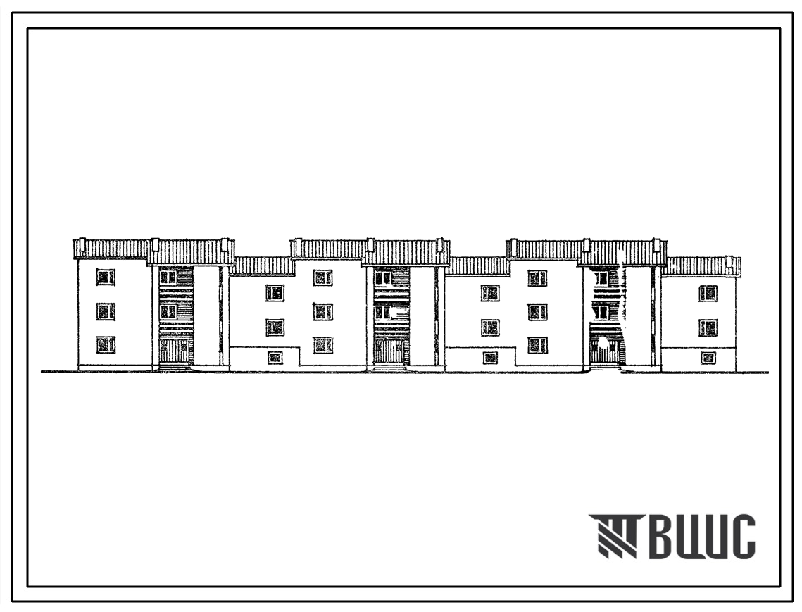 Типовой проект 114-23-87.13.87 2-3-этажный 3-секционный жилой дом на 15 квартир. Для строительства в Эстонской ССР.