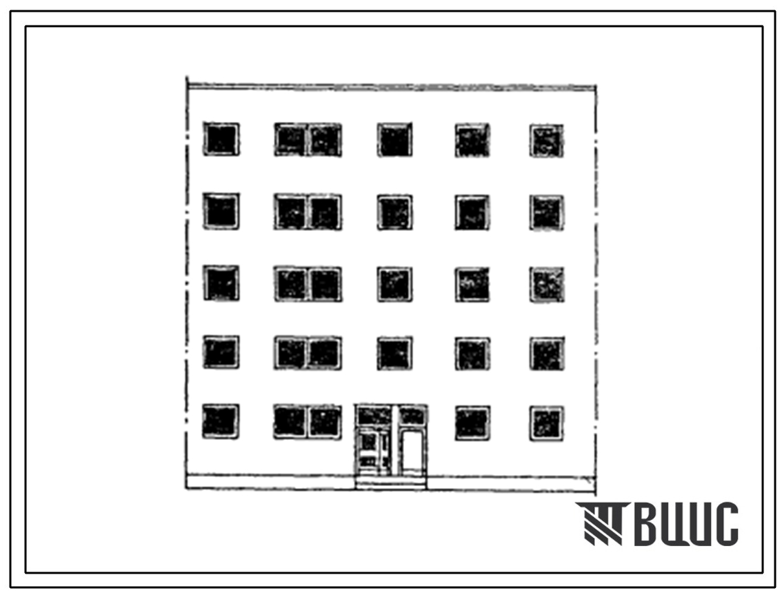 Типовой проект 156-011.13.86 Блок-секция рядовая 5-этажная 14-квартирная 2А-2Б-2Б (для строительства в Эстонской ССР)