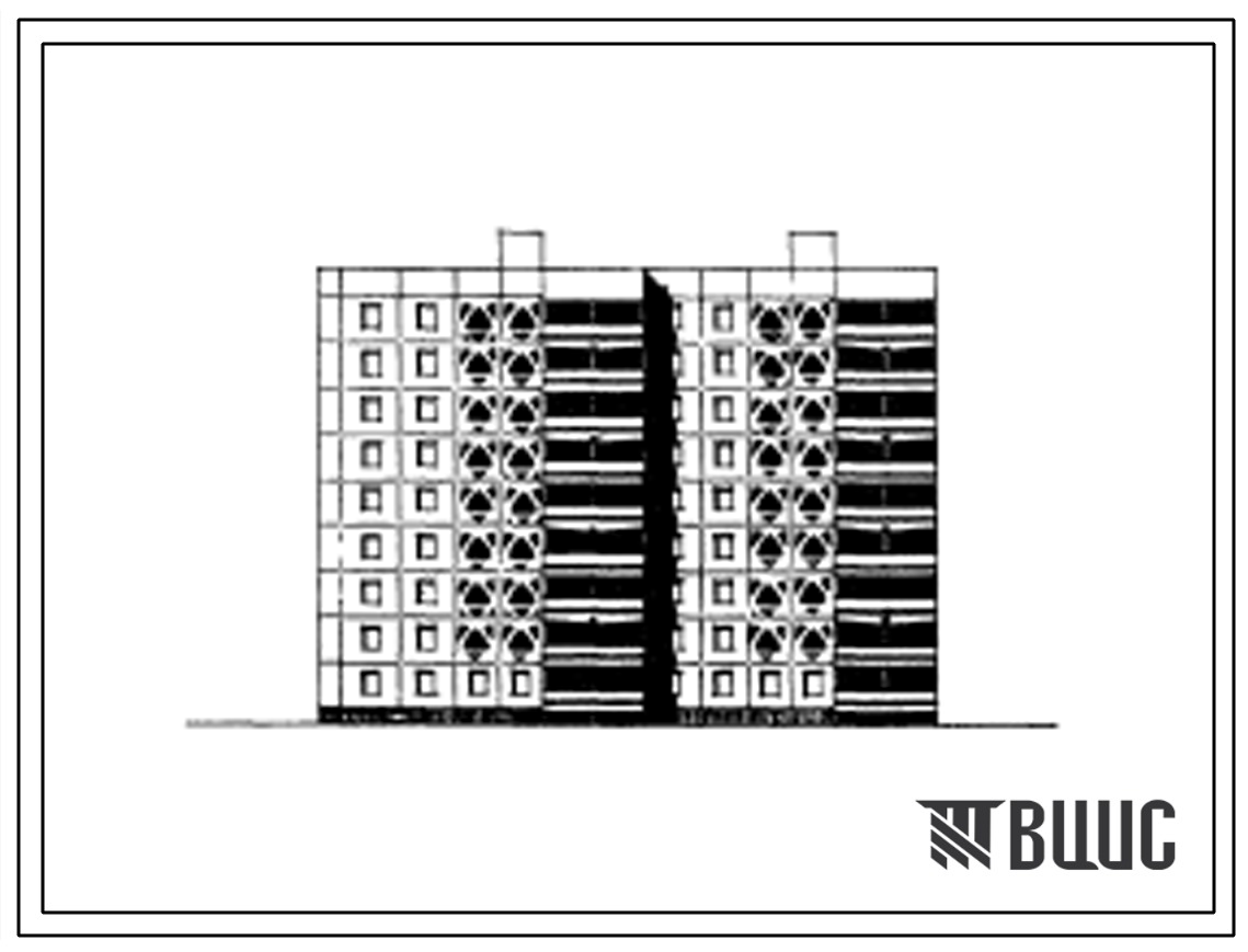 Типовой проект 148-07сп Девятиэтажная блок-секция торцевая левая на 45 квартир (однокомнатных 1Б-9, двухкомнатных 2Б-9, трехкомнатных 3Б-9, четырехкомнатных 4Б-9, пятикомнатных 5Б-9). Для строительства в районах с сейсмичностью 9 баллов в 4Г климатическом