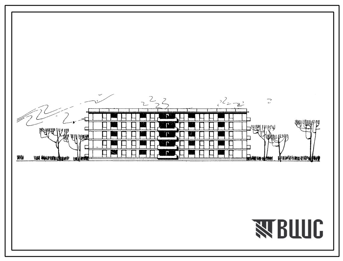 Типовой проект 113-64-21с Пятиэтажный четырехсекционный 40 квартирный жилой дом комбинированной конструкции с квартирами 2Б, 3Б.