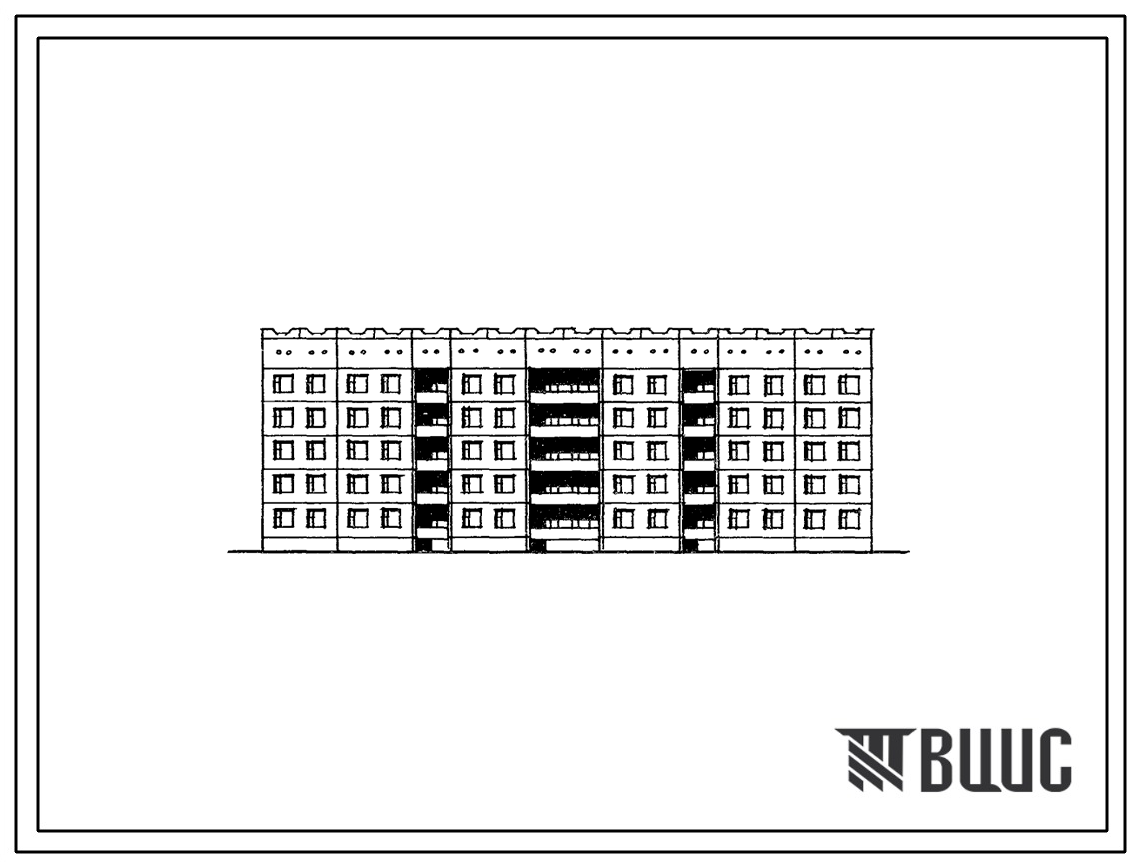 Типовой проект 125-049/1.2 5-ти этажная блок-секция общежития для рабочих и служащих на 204 места с ячейками на 12 человек