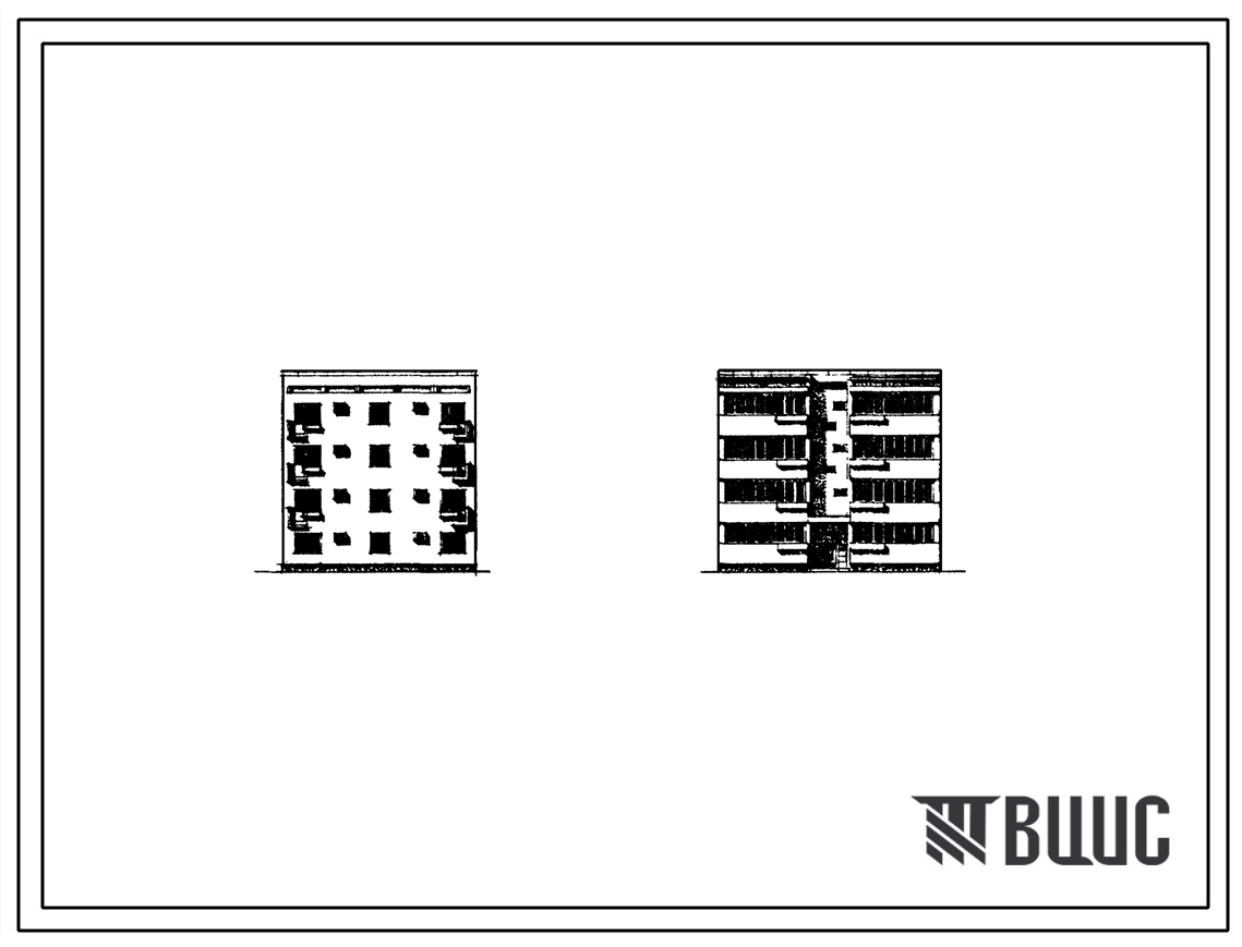 Типовой проект 77-033СП/1 Блок-секция четырехэтажного дома на 8 квартир (двухкомнатных 2Б-4; трехкомнатных 3А-4).