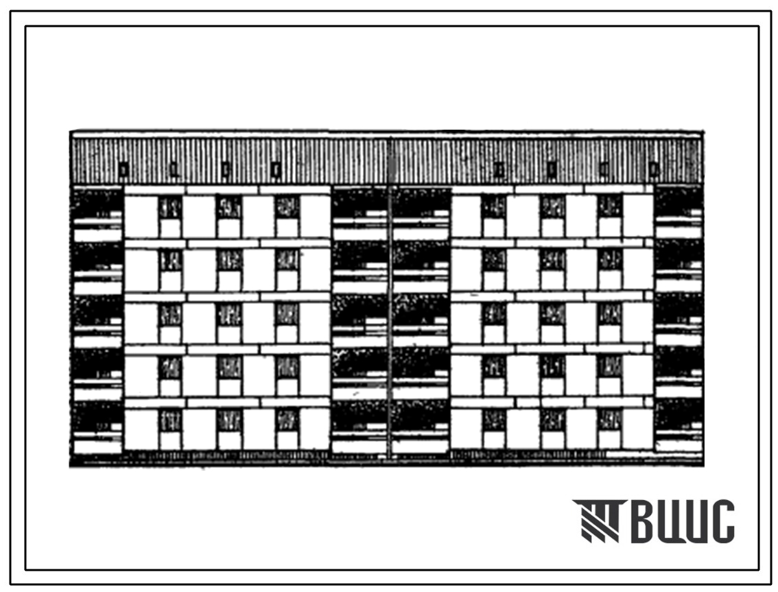 Типовой проект 87-0108 Пятиэтажная рядовая спаренная блок-секция на 20 квартир Р-3А.4Б.3А.4Б