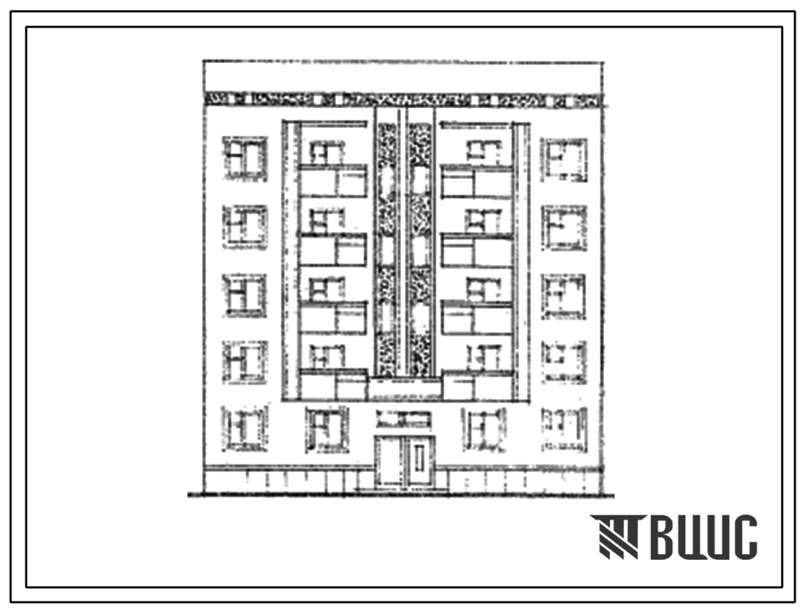 Типовой проект 70-072с.13.86 5-этажная 15-квартирная торцевая левая блок-секция 3Б-1Б-2Б. Для г. Алма-Аты