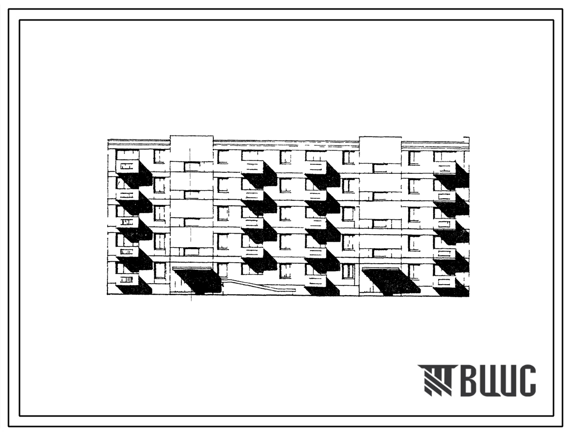 Типовой проект 114-021с Пятиэтажная двухсекционная 29 квартирная блок-секция 2Б.3Б.4А-2Б.2Б.2Б торцевая из крупных блоков.