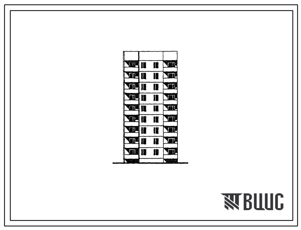 Типовой проект 134-032.84 Жилой блок 9-этажный 18-квартирный РТ-2Б.3Б левый. Для строительства во 2В климатическом подрайоне Украинской ССР.