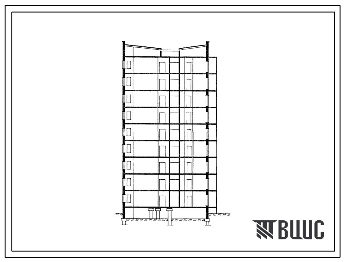 Типовой проект 112-018м.85 9-этажный рядовые жилые блоки для малосемейных меридиональной ориентации и элементы блокировки. Для строительства на вечномерзлых грунтах, используемых по принципу 2.