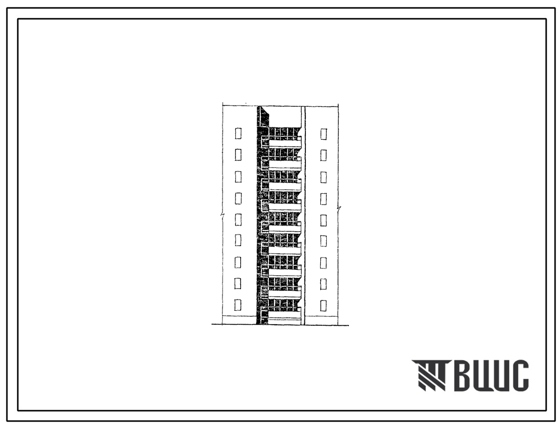 Типовой проект 87-0145.86 9-этажная соединительная /обратная/ поворотная вставка под углом 150о