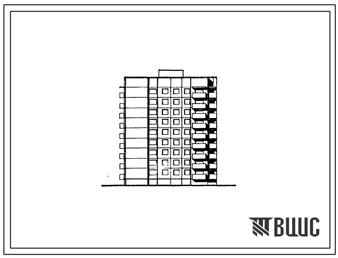 Типовой проект 90-0260.2.13.89 Блок-секция 9-этажная 36-квартирная торцевая левая 2-2-3-3 (для строительства в г. Омске и Омской области) Конструктивный вариант свайных фундаментов N=350 kH