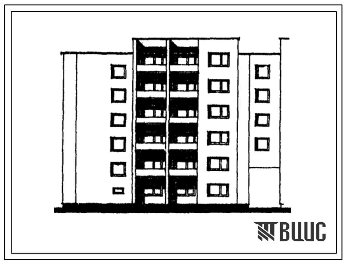 Типовой проект 117-08Б/1 Пятиэтажная блок-секция на 16 квартир (двухкомнатных 2Б-1, трехкомнатных 3Б-10, пятикомнатных 5А-1, 5Б-4). Для строительства во 2В климатическом подрайоне Литовской ССР