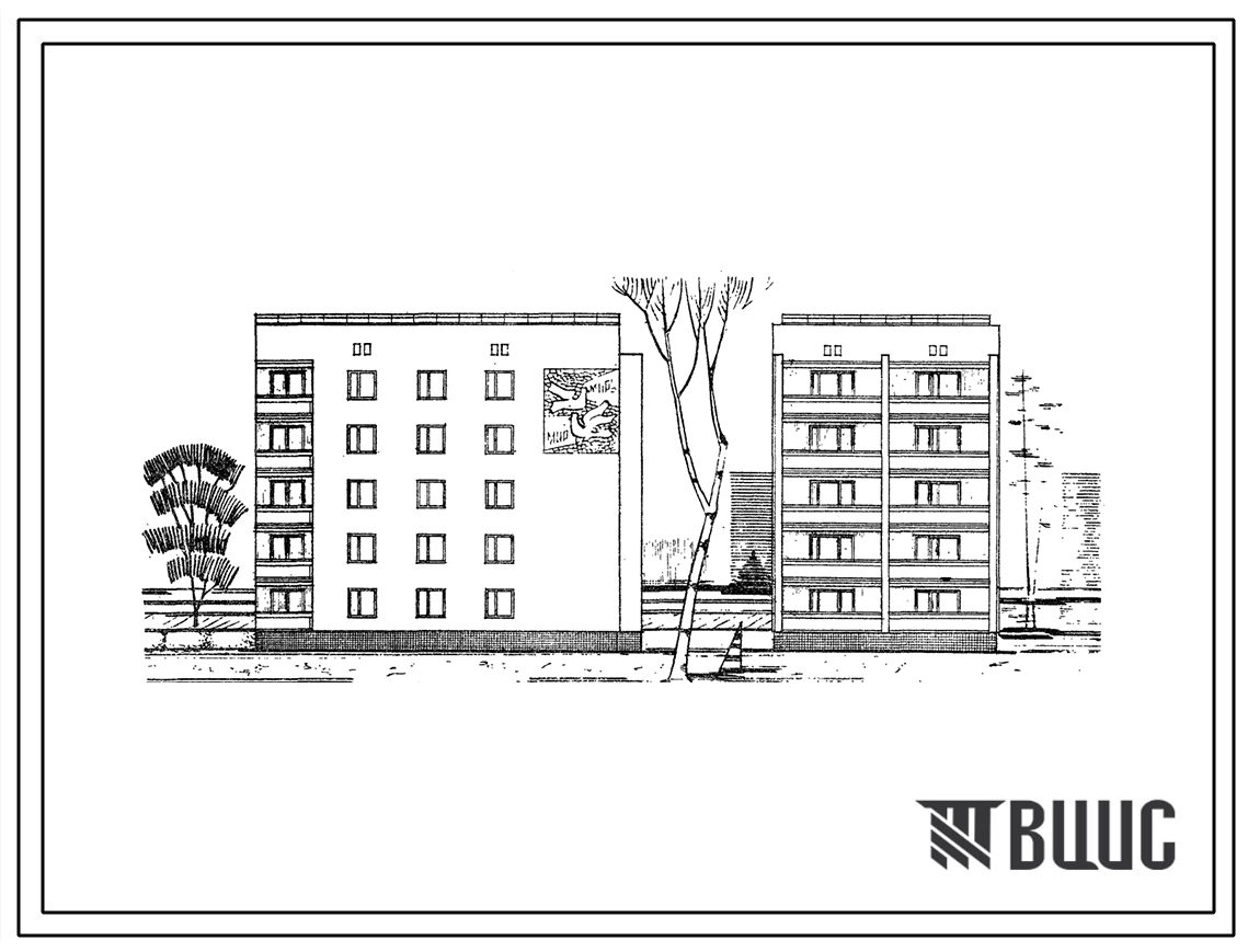 Типовой проект 87-028в Блок-секция 5-этажного дома торцевая правая на 15 квартир для строительства над горными выработками.
