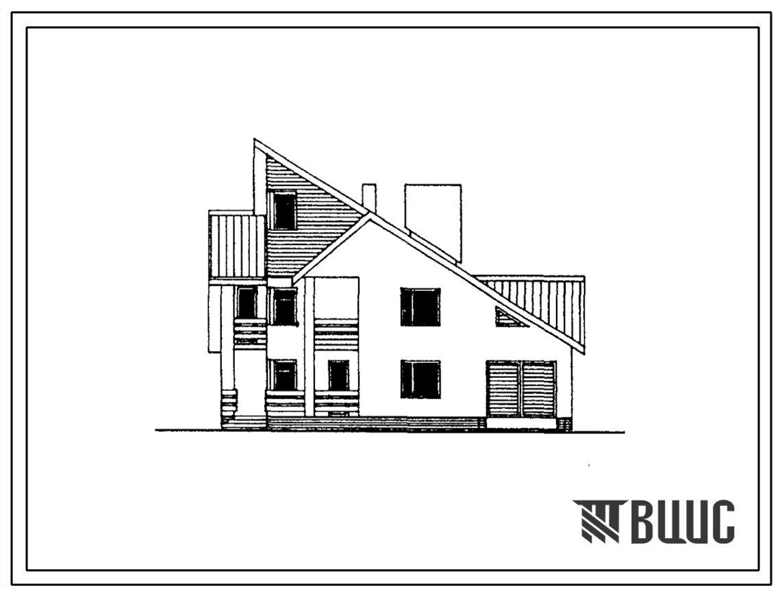Типовой проект У.144-000-912.92 Усадебные жилые дома повышенной комфортности для индивидуальных застройщиков со стенами из местных строительных материалов, 5-комнатный жилой дом (тип 2)