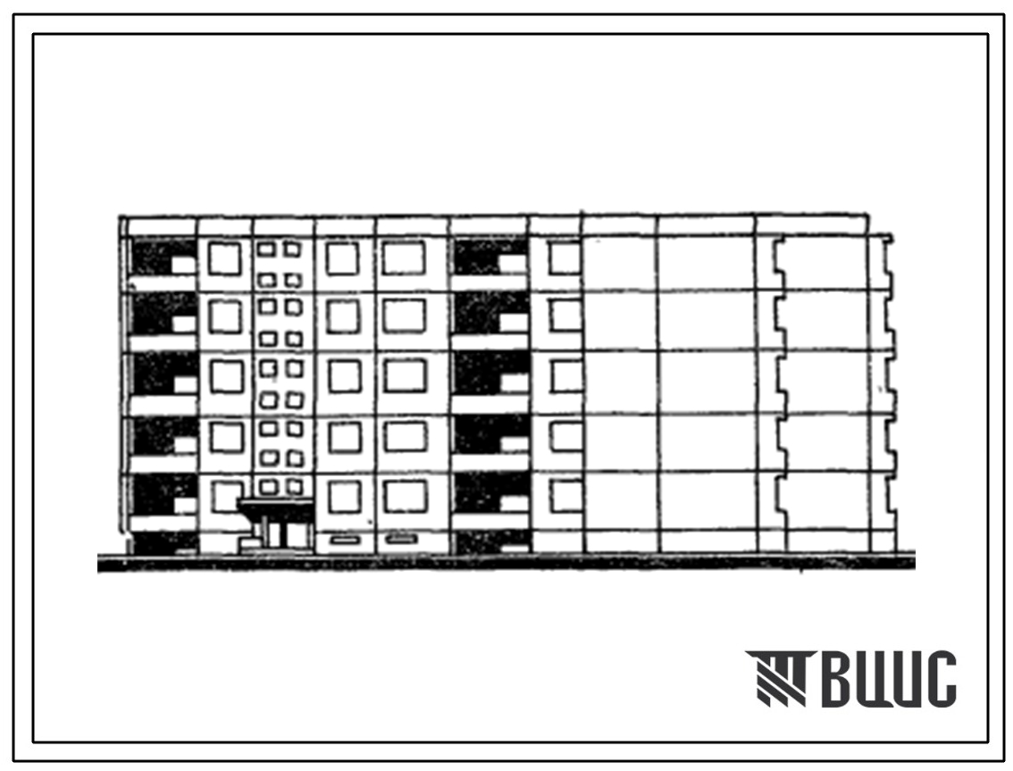 Типовой проект 111-120-29/1.2 Дом пятиэтажный трехсекционный 45-квартирный. Для строительства в г.Каунасе Литовской ССР.
