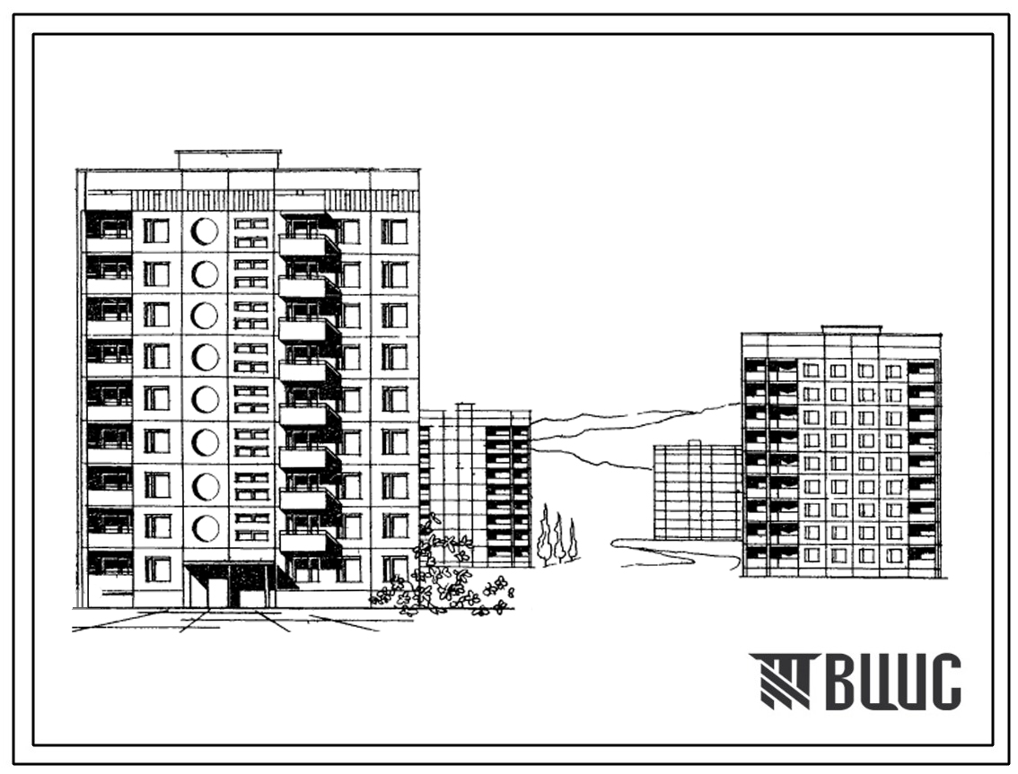 Типовой проект 135-035с 9-этажная 27-квартирная торцевая блок-секция 2Б.3А.4Б (левая)