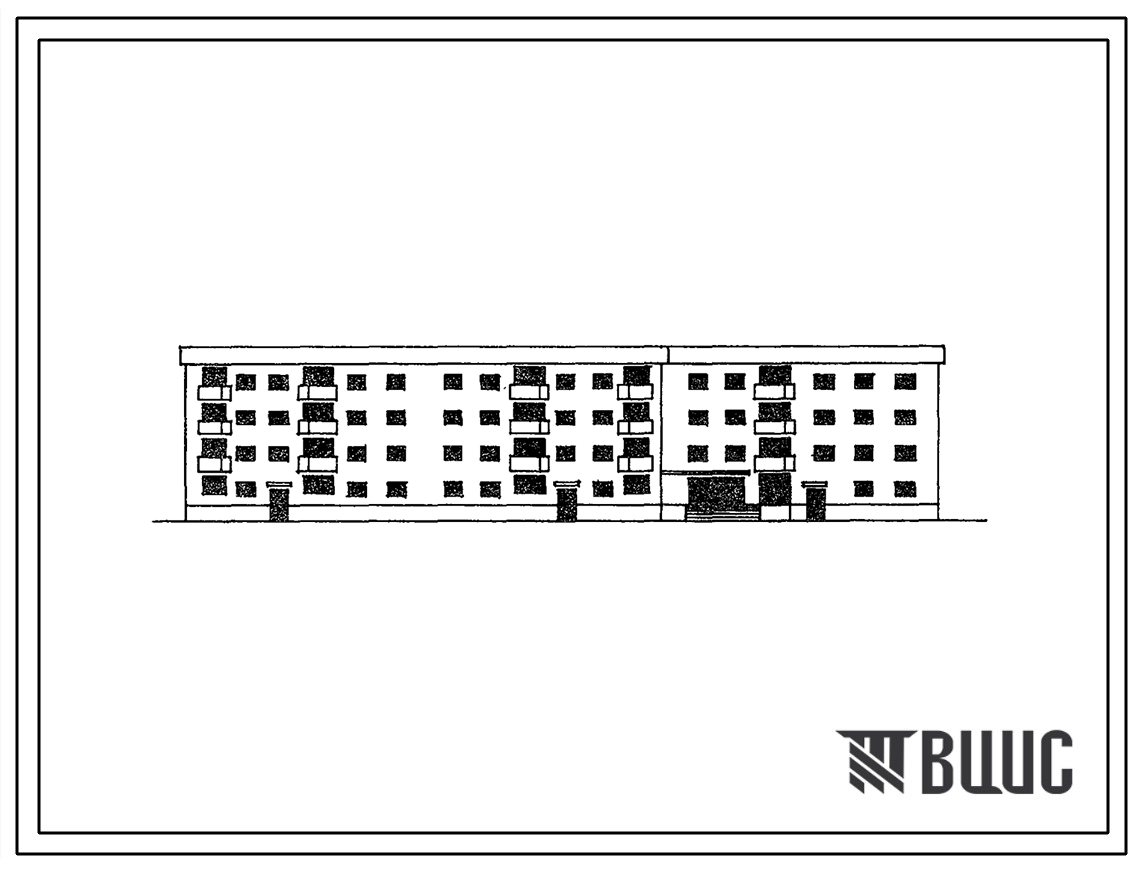 Типовой проект 164-155-17с.84 4-этажное общежитие на 202 человека с блоком обслуживания для рабочих и служащих. Для строительства в 4А климатическом подрайоне Таджикской ССР сейсмичностью 7,8,9 баллов.