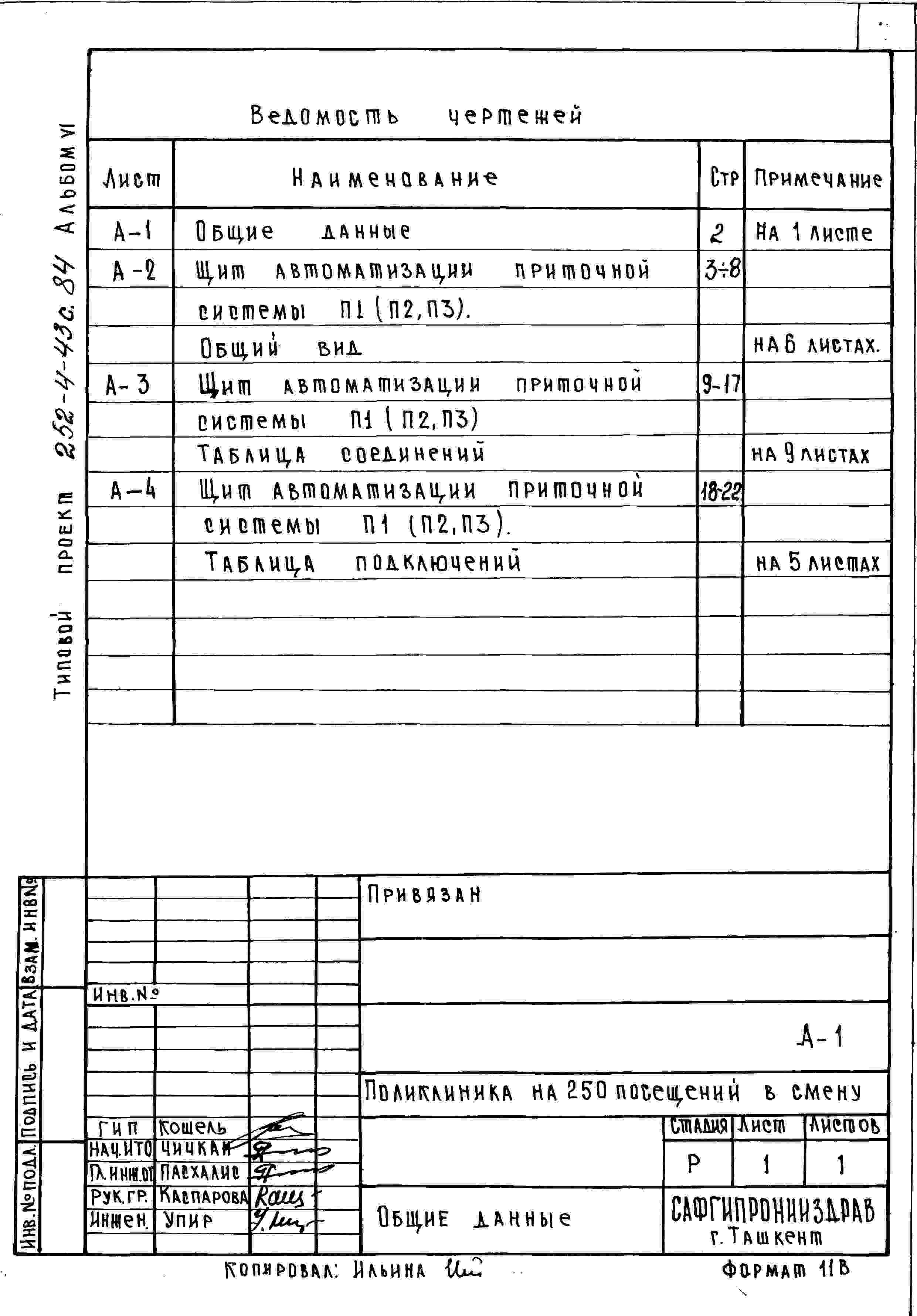 Состав альбома Типовой проект П-4-82Альбом 6 Чертежи задания заводу-изготовителю     