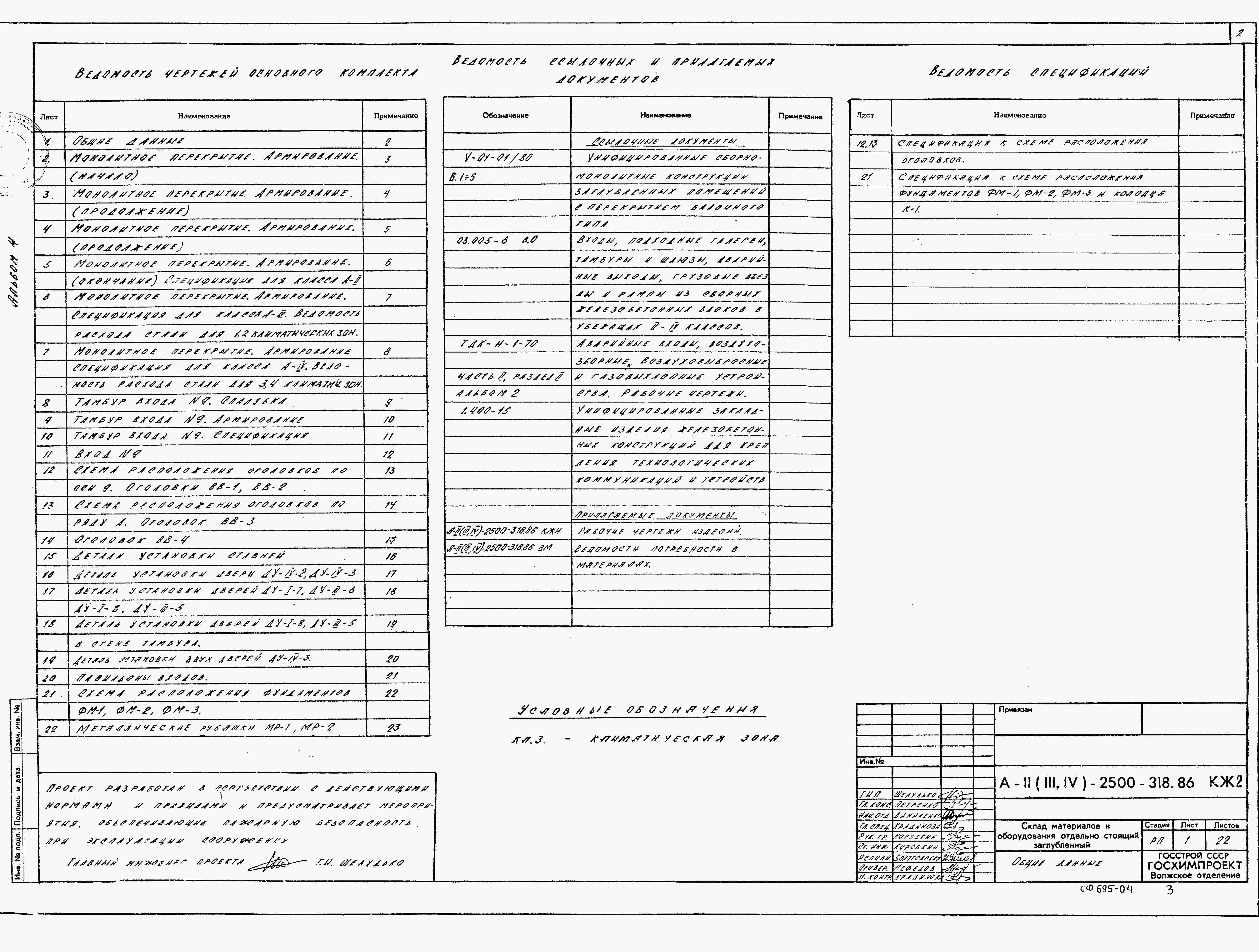 Альбом 4 Конструкции железобетонные (из типового проекта А-II,III,IV-2500-318.86) 