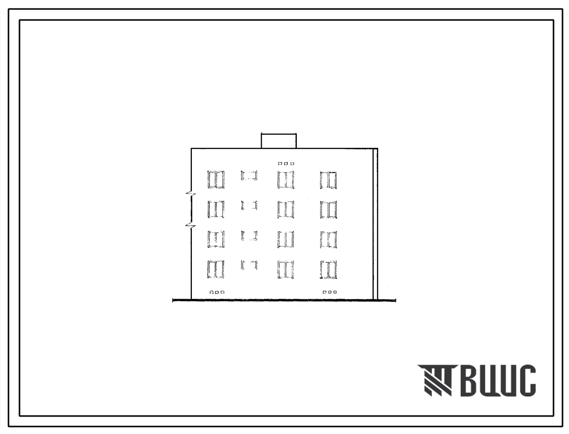 Типовой проект 109-011с Четырехэтажная одинарная блок-секция Т-2Б.1Б.1Б правая на 12 квартир.