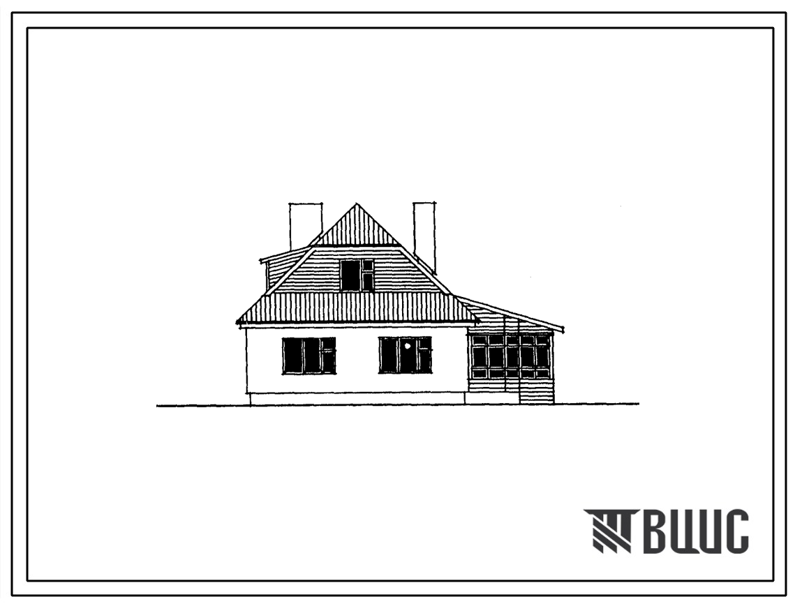 Типовой проект 188-24-197.86 Мансардный одноквартирный жилой дом с 4-комнатной квартирой для государственного и колхозного строительства