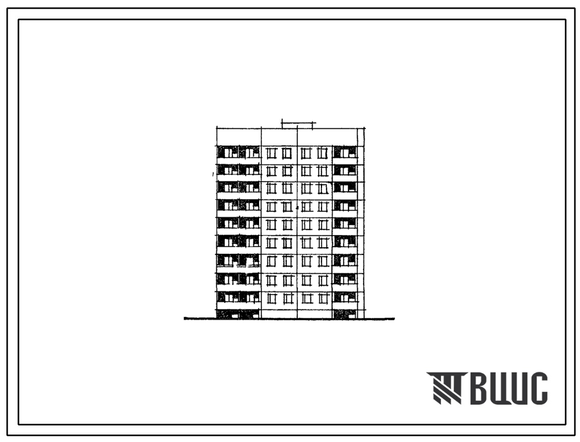 Фасады Типовой проект 84-018/1.2 Блок-секция 9-этажная 36-квартирная угловая левая.