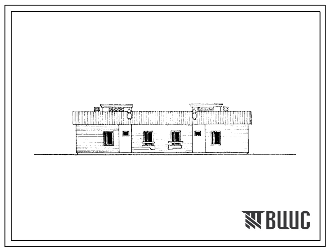 Типовой проект 184-40-78с.85 Одноэтажный жилой дом на 2 четырехкомнатные квартиры усадебного типа с надворными постройками для строительства в 4А климатическом подрайоне южной зоны Узбекской ССР сейсмичностью 7 и 8 баллов