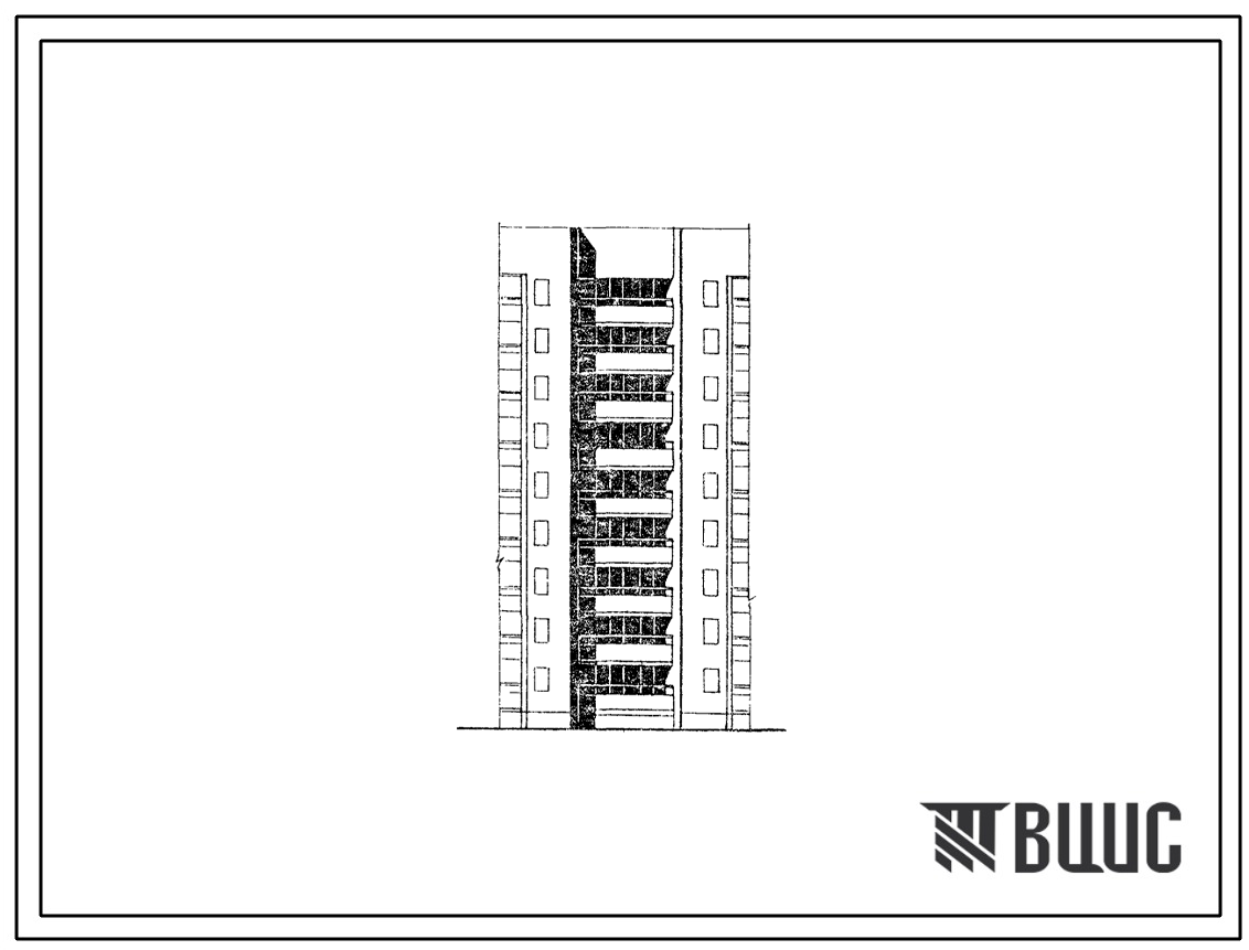Фасады Типовой проект 87-0144.86 9-этажная соединительная /прямая/ поворотная вставка под углом 150о