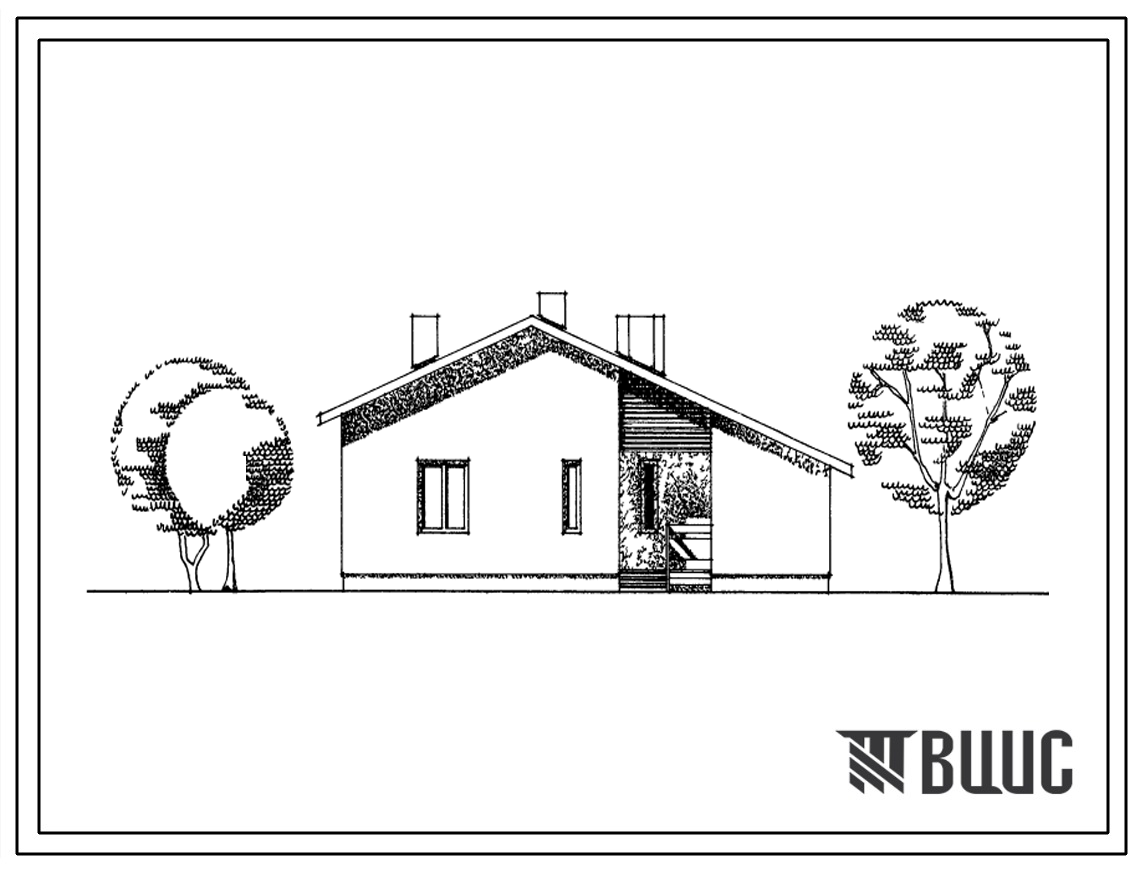 Типовой проект 184-12-144 Одноэтажный одноквартирный дом с четырехкомнатной квартирой типа 4Б для индивидуального строительства в 3А и 3В климатических подрайонах