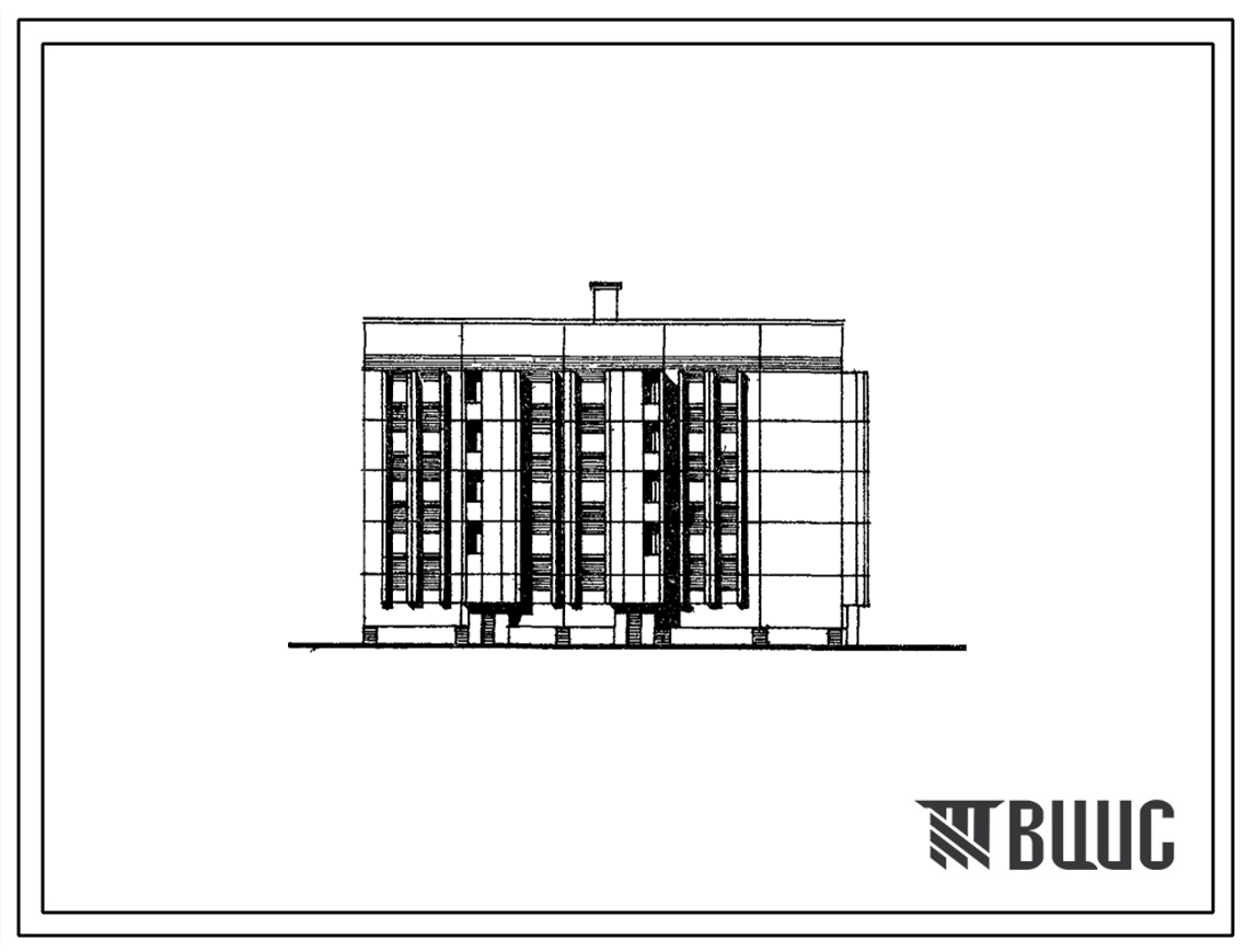 Типовой проект 184-02м.87 Блок-секция 5-этажная торцевая 2-3-3-4.