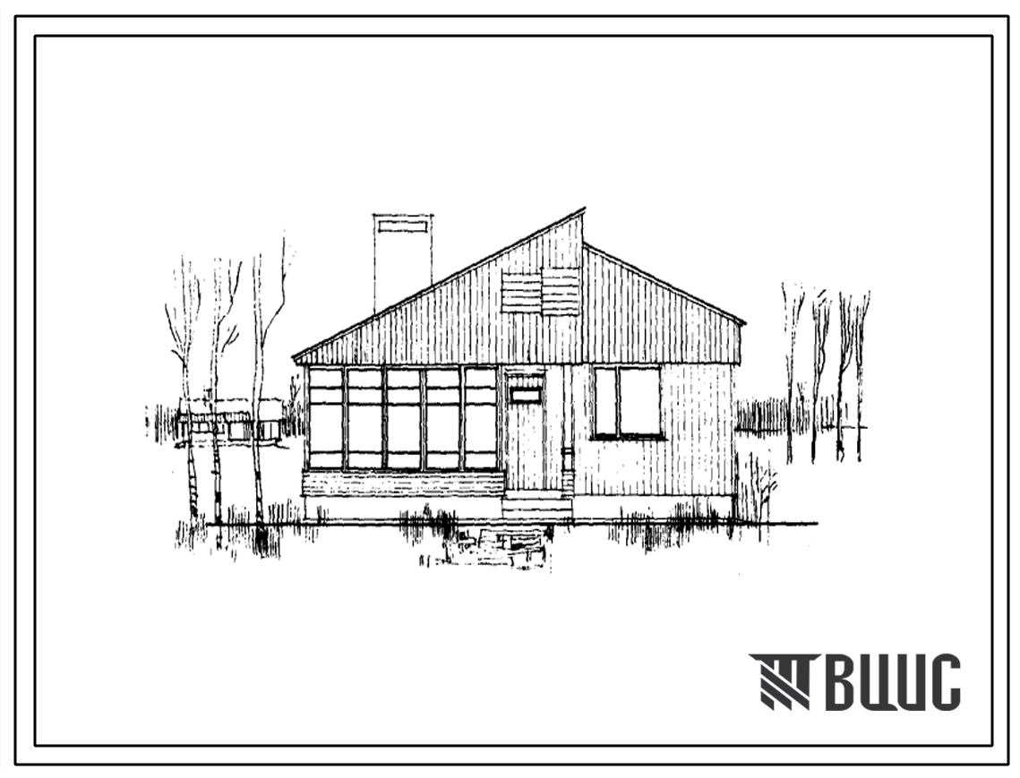 Типовой проект 186-14-11 Одноэтажный одноквартирный трехкомнатный дом панельно-деревянной конструкции.