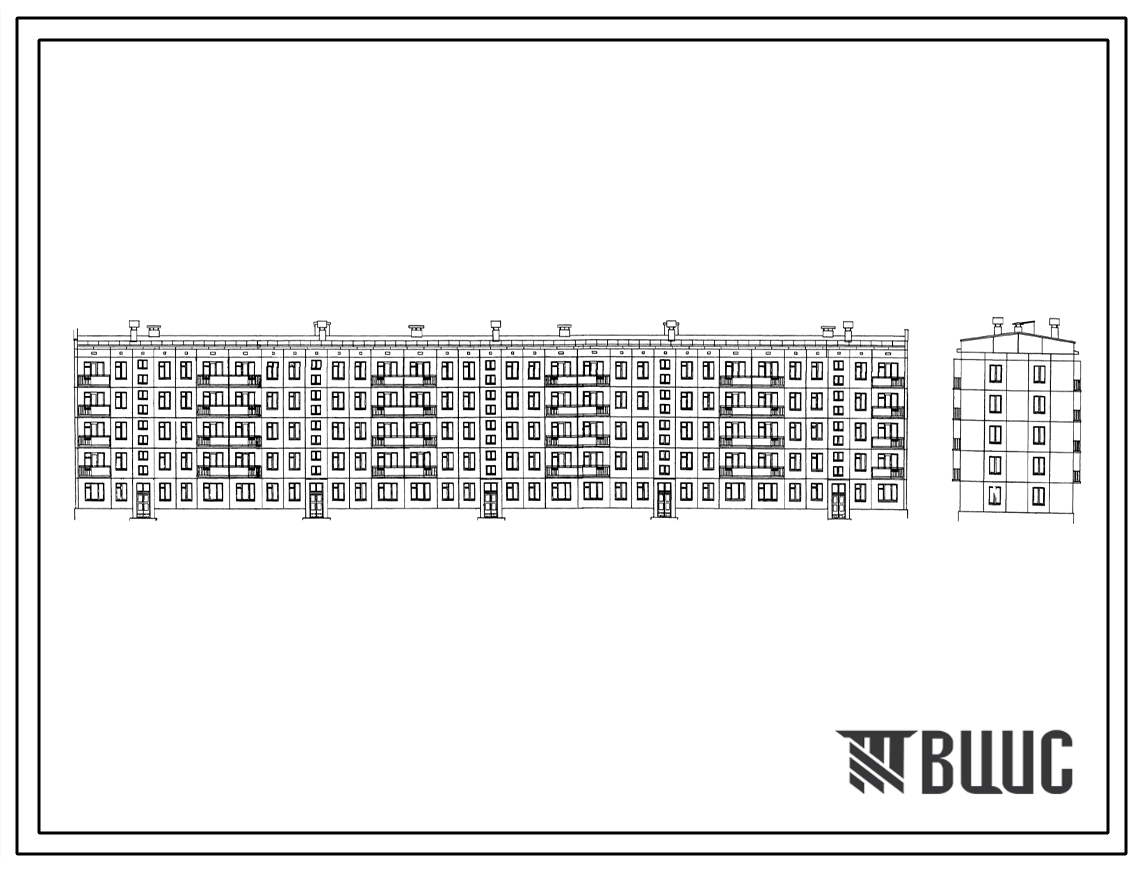 Типовой проект 1-515-5/м37 5-этажный 5-секционный 100-квартирный жилой дом со стенами из керамзитобетонных панелей для строительства в г.Москве